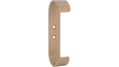 Haken Lienen Stahl Beigebraun - 100 mm lang vor weißem Hintergrund