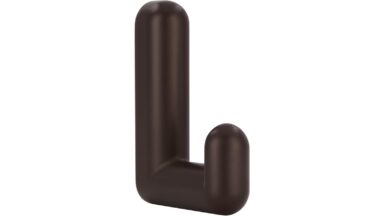 Haken Mainaschaff Druckguss Dunkelbraun - 65 mm lang vor weißem Hintergrund