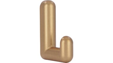 Haken Mainaschaff Druckguss Vintage Gold - 65 mm lang vor weißem Hintergrund
