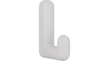 Haken Mainaschaff Druckguss Weiß matt - 65 mm lang  vor weißem Hintergrund