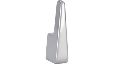 Haken Obernburg Druckguss Chrom glänzend - 50 mm lang  vor weißem Hintergrund