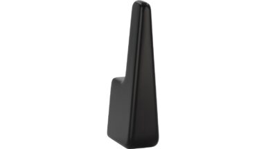 Haken Obernburg Druckguss Schwarz matt - 80 mm lang  vor weißem Hintergrund