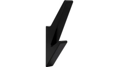 Haken Premnitz Druckguss Schwarz matt - 115 mm lang  vor weißem Hintergrund