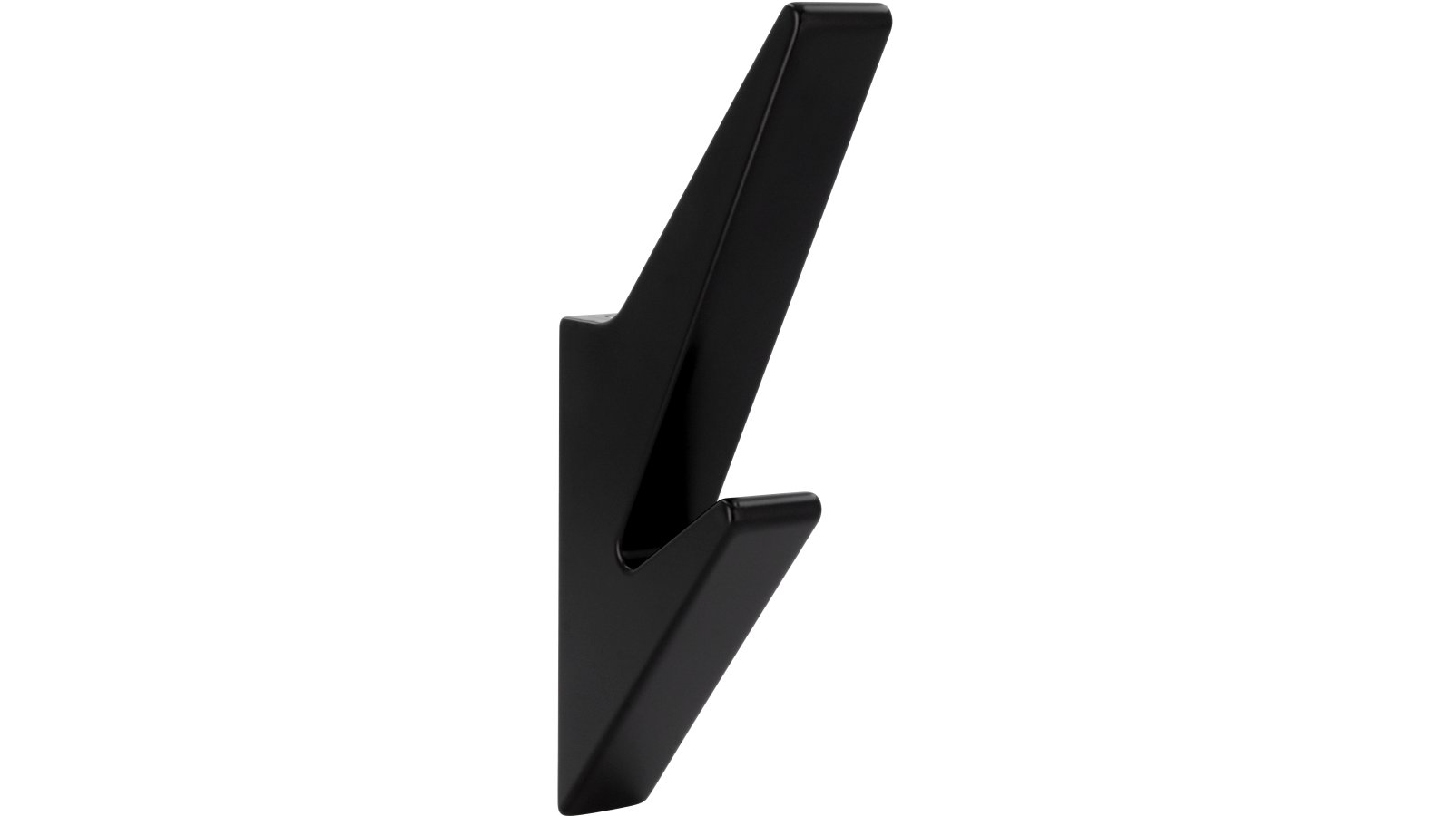 Haken Premnitz Druckguss Schwarz matt - 115 mm lang vor weißem Hintergrund