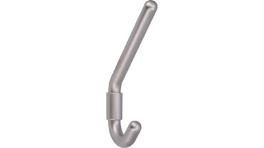 Haken Wolfsburg Kunststoff metallisiert nickel - 154 mm lang  vor weißem Hintergrund