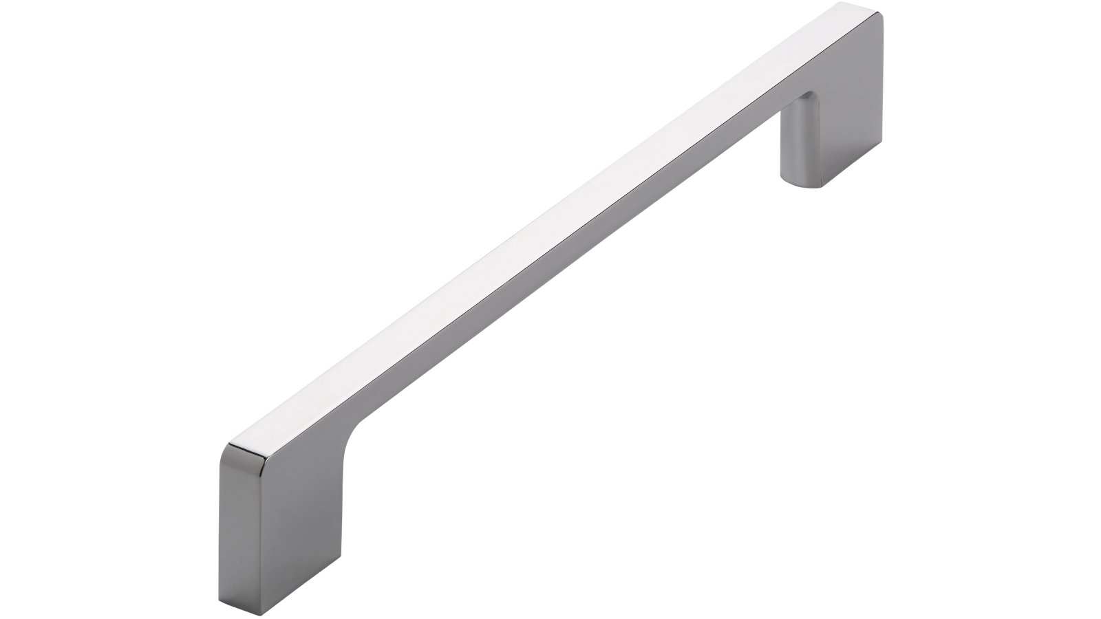 Griff Bad-Reichenhall Druckguss chrom glänzend - 204 mm lang  vor weißem Hintergrund