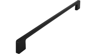 Griff Bad-Reichenhall Druckguss schwarz matt pulverbeschichtet - 332 mm lang  vor weißem Hintergrund