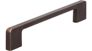 Griff Bad-Reichenhall Druckguss kupfer schwarz getrommelt - 172 mm lang  vor weißem Hintergrund