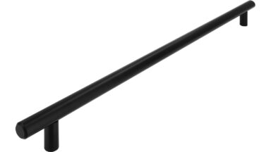 Griff Blankenheim Stahl schwarz matt pulverbeschichtet - 370 mm lang  vor weißem Hintergrund
