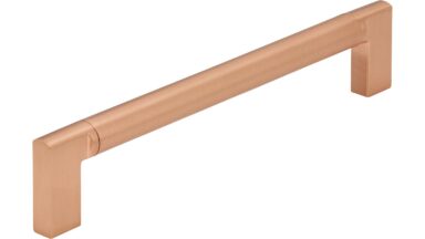 Griff Ebersberg Aluminium - Druckguss kupfer gebürstet matt - 174 mm lang  vor weißem Hintergrund