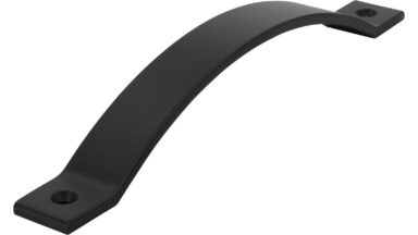 Griff Elsterwerda Aluminium Schwarz matt - 200 mm lang  vor weißem Hintergrund