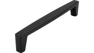 Griff Fehrbellin Druckguss Schwarz matt - 170 mm lang  vor weißem Hintergrund