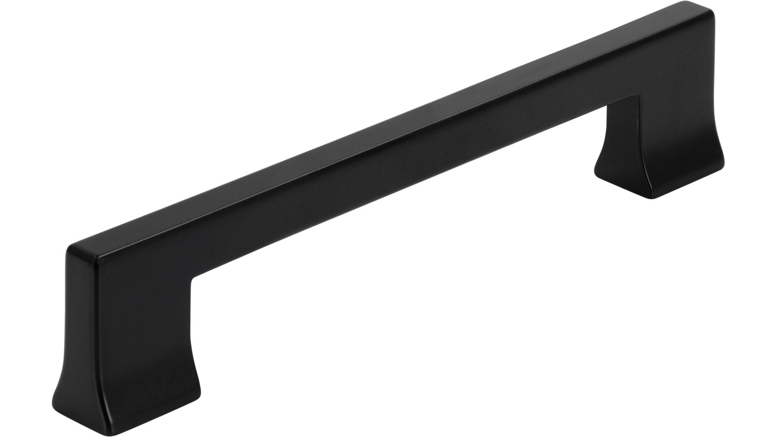 Griff Gommern Druckguss schwarz matt pulverbeschichtet - 148 mm lang vor weißem Hintergrund