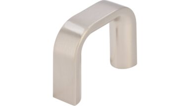 Griff Hemau Druckguss Edelstahleffekt - 40 mm lang  vor weißem Hintergrund