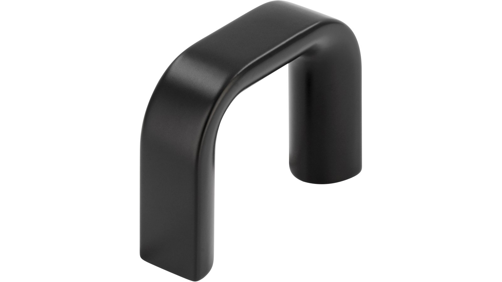 Griff Hemau Druckguss Schwarz matt - 40 mm lang  vor weißem Hintergrund