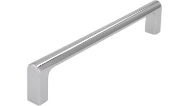 Griff Ilvesheim Druckguss Chrom glänzend - 170 mm lang  vor weißem Hintergrund