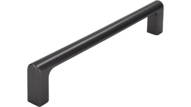 Griff Ilvesheim Druckguss Schwarzchrom matt - 170 mm lang  vor weißem Hintergrund