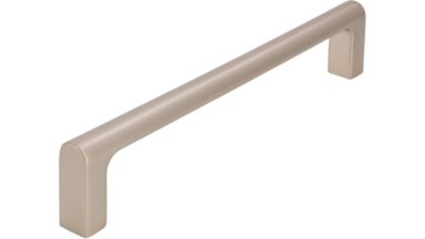 Griff Ilvesheim Druckguss Edelstahleffekt matt - 170 mm lang  vor weißem Hintergrund