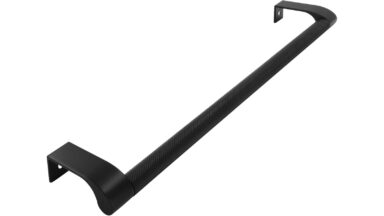 Griff Kirchberg Aluminium - Druckguss schwarz matt pulverbeschichtet - 340 mm lang  vor weißem Hintergrund