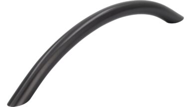Griff Löhne Edelstahl schwarz geschliffen - 184 mm lang vor weißem Hintergrund