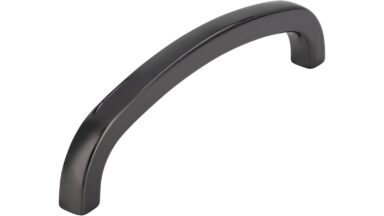 Griff Nürtingen Druckguss Schwarz chrom - 103 mm lang  vor weißem Hintergrund