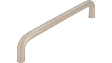 Griff Schöningen Stahl matt vernickelt - 136 mm lang  vor weißem Hintergrund