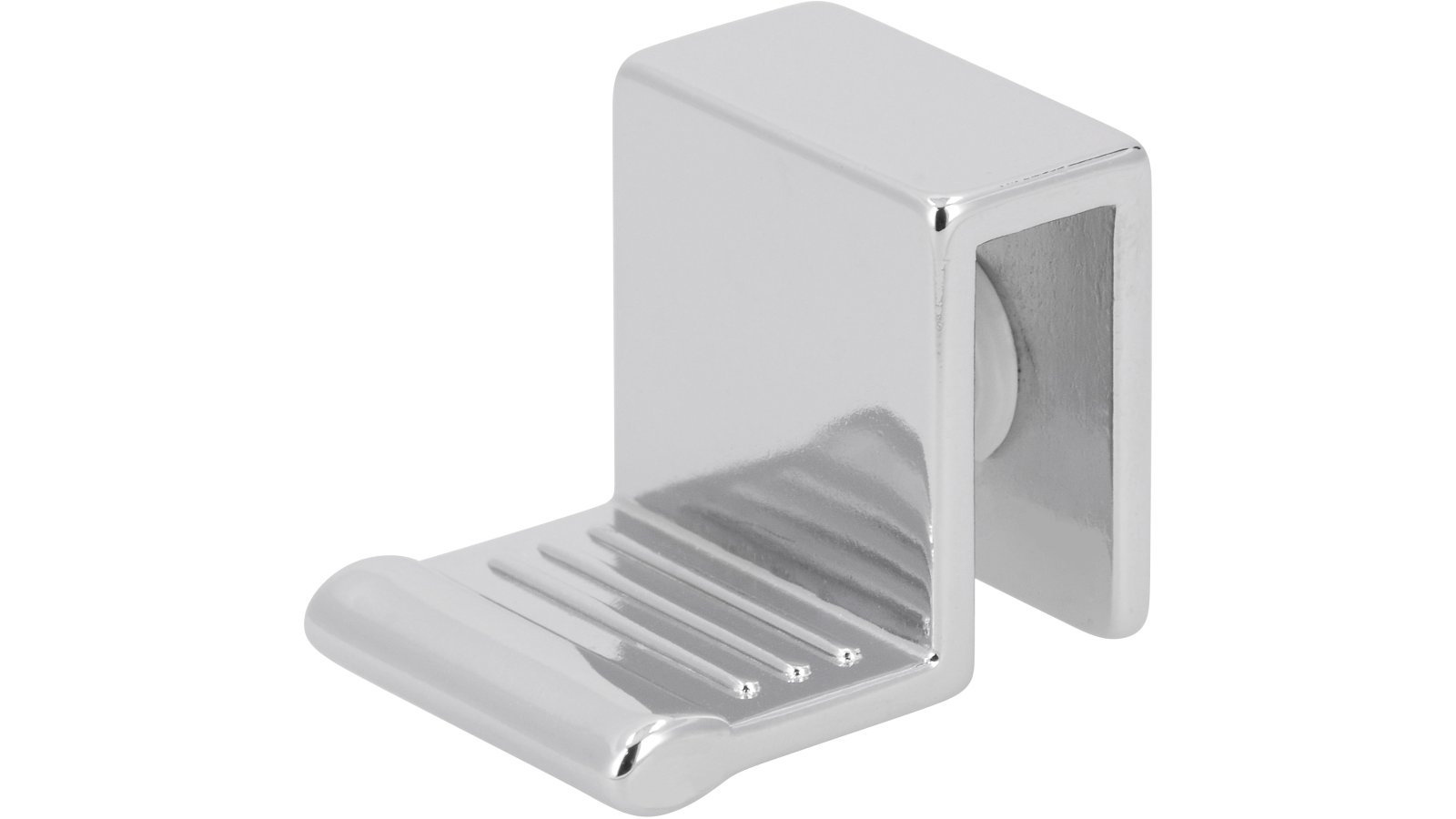 Griff Spenge Druckguss chrom glänzend weiß 2 stück - 27 mm lang vor weißem Hintergrund
