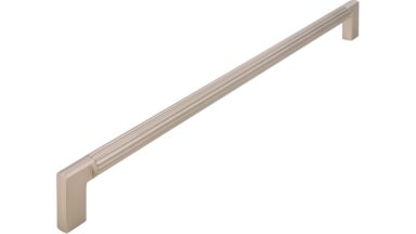 Griff Stripes Aluminium/Druckguss edelstahleffekt - 334 mm lang vor weißem Hintergrund