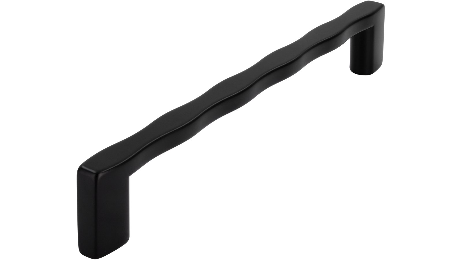 Griff Volkach Druckguss Schwarz matt - 183 mm lang  vor weißem Hintergrund
