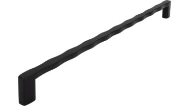 Griff Volkach Druckguss Schwarz matt - 343 mm lang  vor weißem Hintergrund