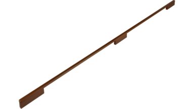 Griff Wendlingen Aluminium Bronze dunkel gebürstet - 908 mm lang  vor weißem Hintergrund