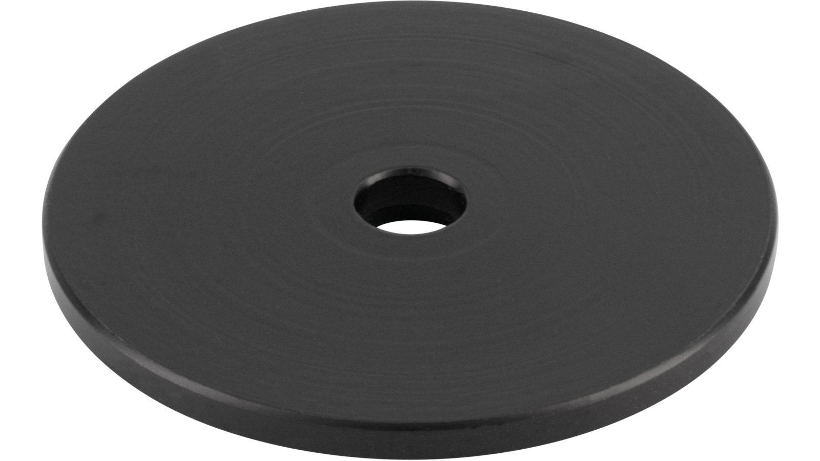 Unterlage Oranienbaum-Wörlitz Stahl Schwarz matt - 30 mm lang vor weißem Hintergrund